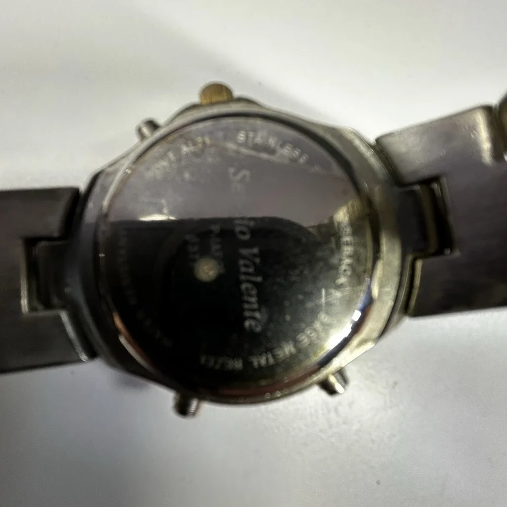 Vintage Y2K Sergio Valente Analog Digital Quartz Two-Tone Stainless Steel